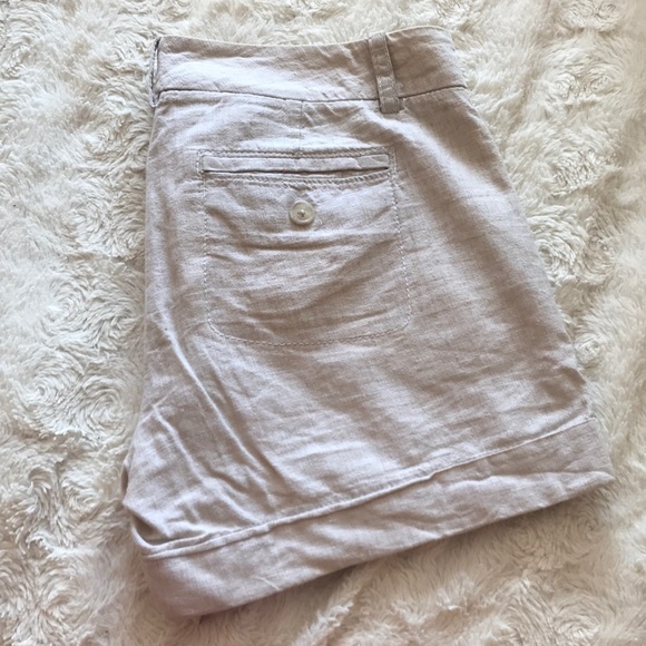 Express Cream Linen/Cotton Midi Shorts - Size 10 - Picture 6 of 6